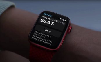 Smartwatch sul polso indica temperatura corporea